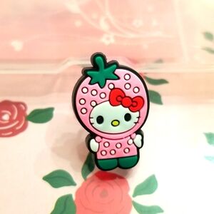 Berry Kitty Sanrio-inspired lapel pin. Pink